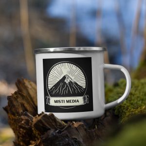 Misti Media Logo Enamel Mug
